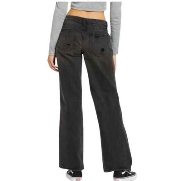 BP Women's Destroyed Wide Leg Jeans in Black Destroy Size 25 NWT - Picture 7 of 14